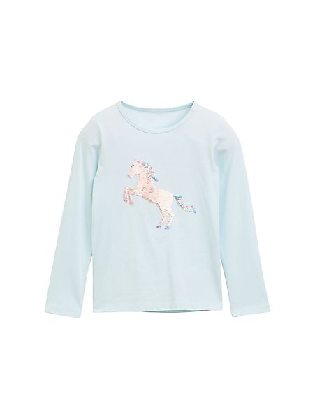 TOM TAILOR Langarmshirt Langarmshirt mit Wendepailletten günstig online kaufen