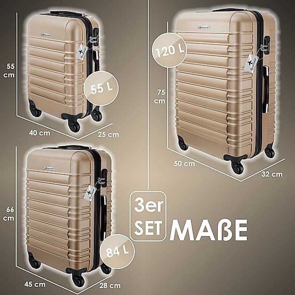 KESSER Kofferset, 4 Rollen, (3 tlg), günstig online kaufen