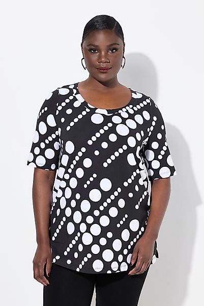 Ulla Popken T-Shirt T-Shirt Punkte A-Linie günstig online kaufen