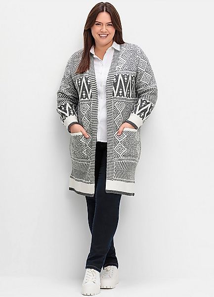 sheego by Joe Browns Strickjacke Longstrickjacke . im Jacquard-Mustermix günstig online kaufen