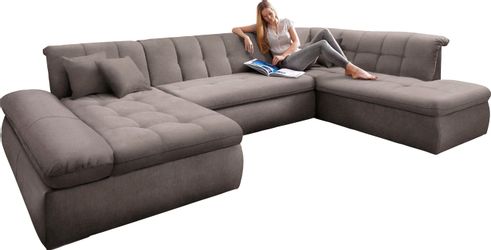DOMO collection Wohnlandschaft "Moric Luxus incl. Zierkissen" U-Form, bis 1 günstig online kaufen