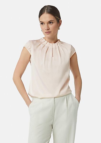 comma Kurzarmbluse Bluse Satinbluse mit Raffung günstig online kaufen