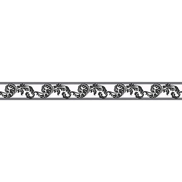 Bricoflor Selbstklebende Tapetenbordüre in Schwarz und Weiß Ornament  Tapet günstig online kaufen
