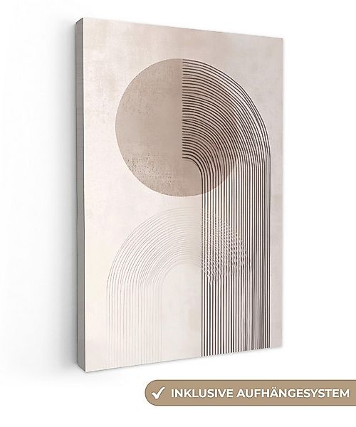 OneMillionCanvasses® Leinwandbild Minimalistisch - Kreis - Hellgrau, Fotodr günstig online kaufen