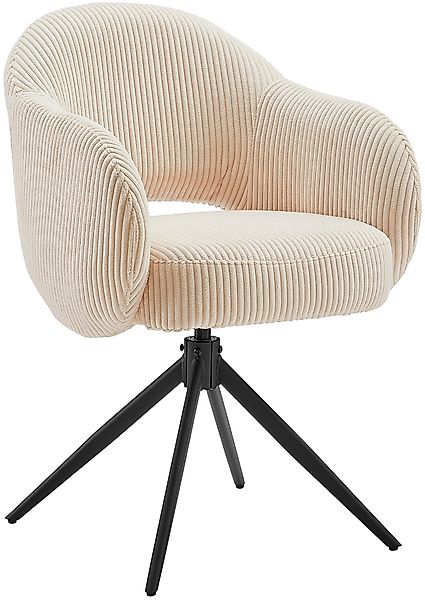 SalesFever Armlehnstuhl »Manchester Cord-Bezug« () 1 Stk.Esszimmerstuhl mit günstig online kaufen