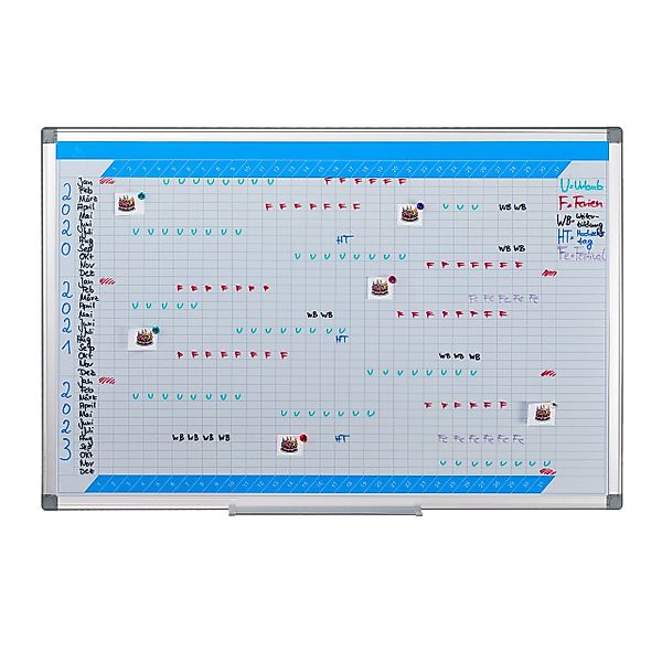 relaxdays Memoboard Whiteboard Planer, Jahresplaner günstig online kaufen