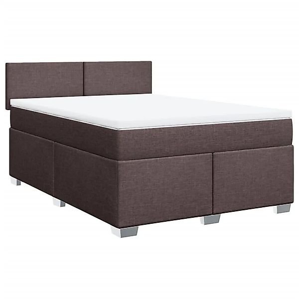 vidaXL Boxspringbett mit Matratze Dunkelbraun 140x200 cm Stoff 3285907 günstig online kaufen