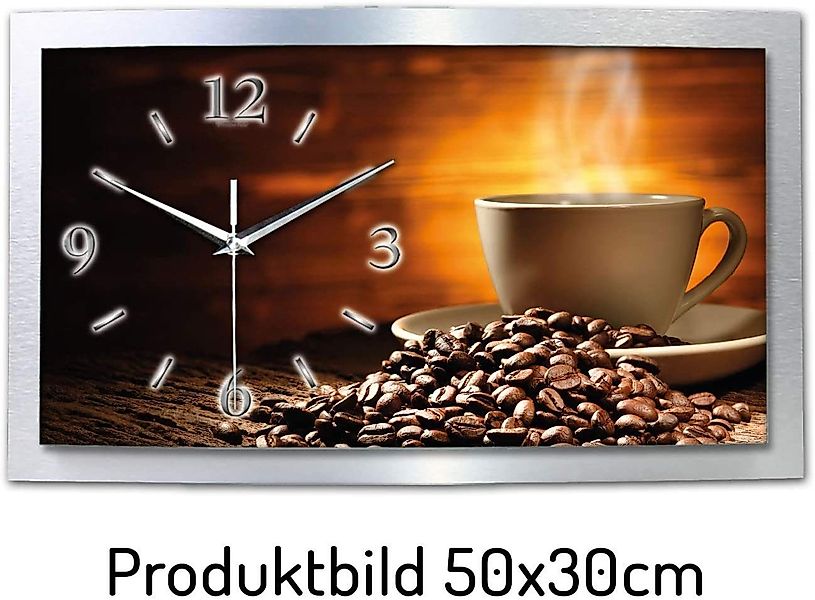 Kreative Feder Wanduhr 3D Designer-Wanduhr „Kaffee“ günstig online kaufen