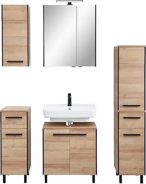 Saphir Badmöbel-Set "Quickset 395 5-teilig, Waschbeckenunterschrank mit LED günstig online kaufen