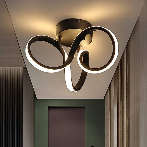 Nettlife LED Deckenleuchte Wohnzimmer Schlafzimmer Schwarz günstig online kaufen