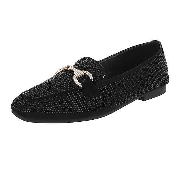 Ital-Design Loafers mit Glitzerdetails für Damen – Eleganter Komfort Slippe günstig online kaufen