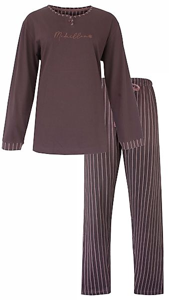 Medaillon Schlafanzug Damen Pyjama lang (2 günstig online kaufen