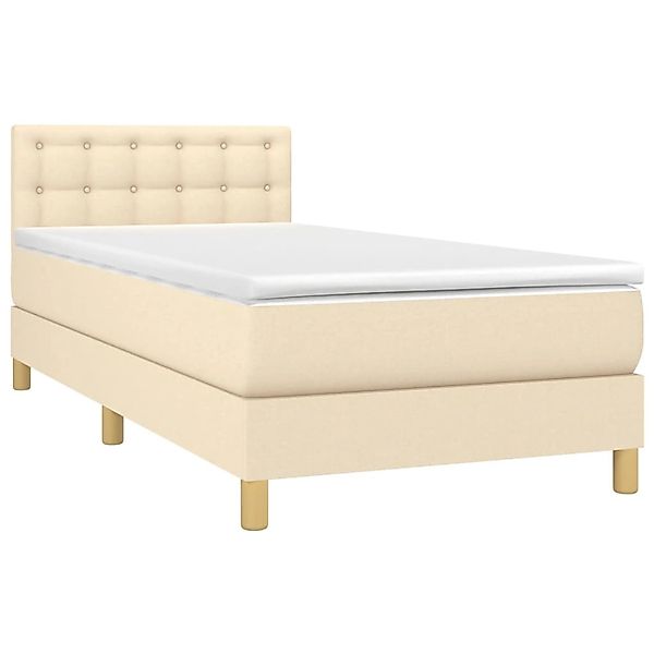 vidaXL Boxspringbett mit Matratze & LED Creme 90x190 cm Stoff 3134002 günstig online kaufen