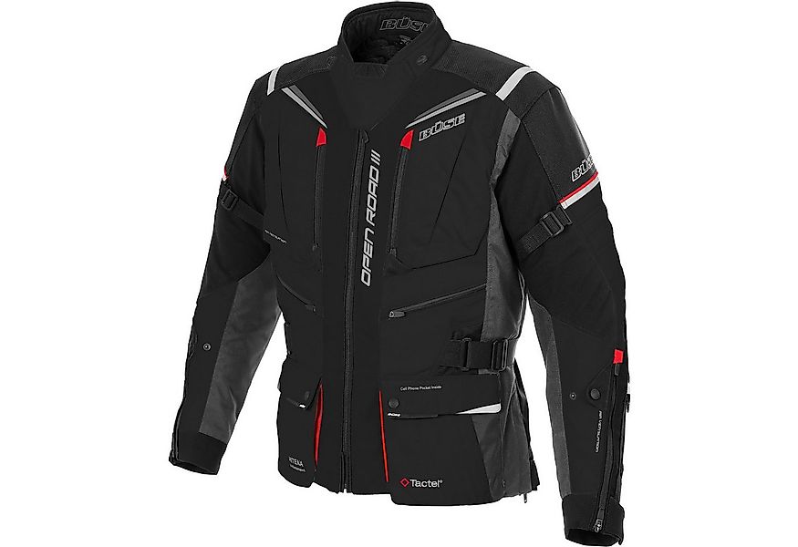 Büse Motorradjacke Büse Open Road III Textiljacke Schwarz atmungsaktiv günstig online kaufen