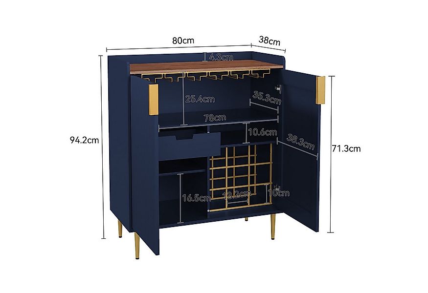 HOLTICO Weinschrank Multifunktionaler Bar-Schrank, moderner Kaffeetresen-Sc günstig online kaufen