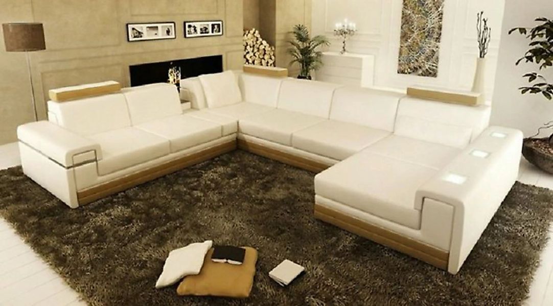 JVmoebel Ecksofa Ledersofa Couch Sofa Ecksofa Eck Design Modern Sofa Beleuc günstig online kaufen