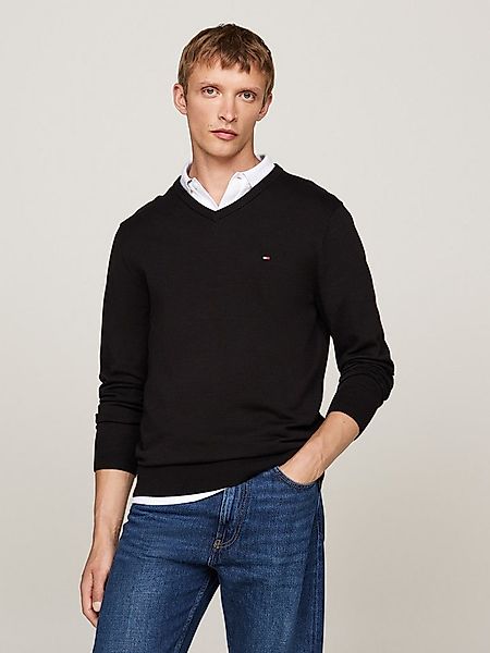Tommy Hilfiger Strickpullover ESSENTIAL COTTON V NECK mit V-Ausschnitt und günstig online kaufen