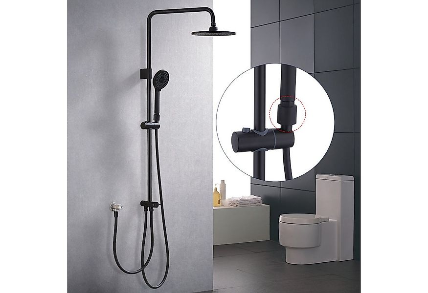 HOMELODY Duschsystem Regendusche Duschsystem ohne Armatur mit Filter, Schwa günstig online kaufen