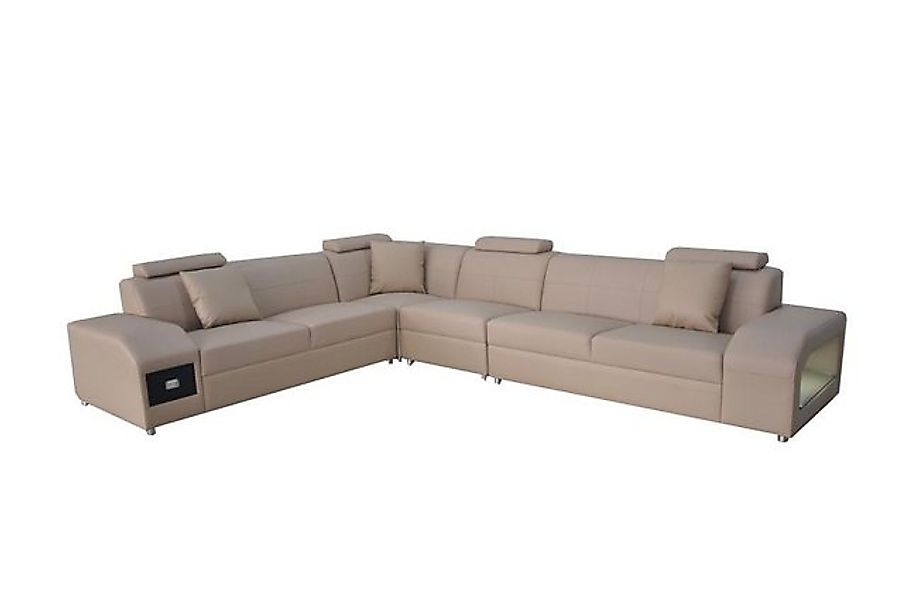 JVmoebel Ecksofa Ecksofa Garnitur Design Modern Sofa + USB Ledersofa Sofa, günstig online kaufen
