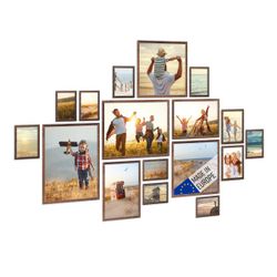 PHOTOLINI Bilderrahmen 17er Set Echtholz-Rahmen schmal, günstig online kaufen