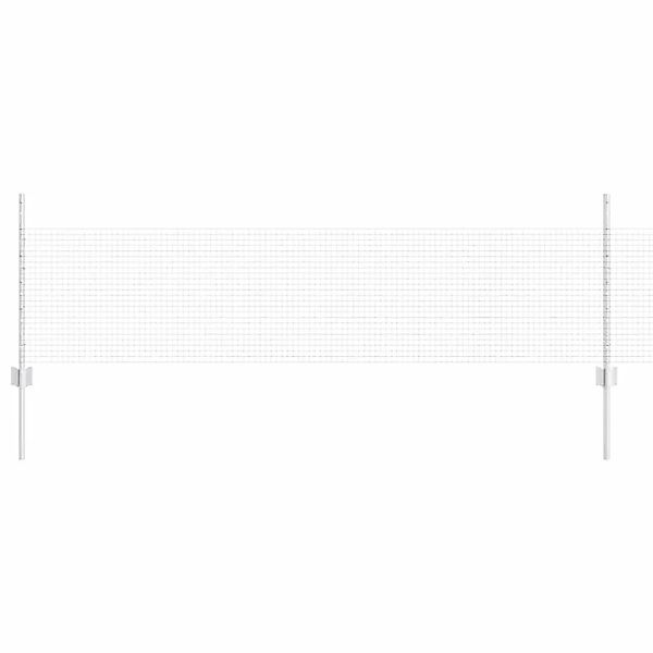 vidaXL Zaun mit Pfosten Silber 0,5 x 50 m Stahl 3336385 günstig online kaufen
