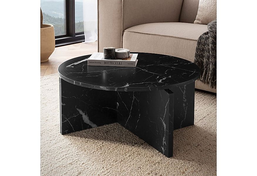 FINEBUY Couchtisch FB59734 70 cm Wohnzimmertisch Sofatisch Rund Groß Kaffee günstig online kaufen