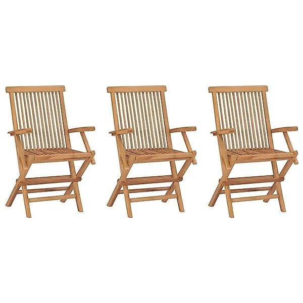 vidaXL Klappbare Gartenstühle 3 Stk Massivholz Teak 315444 günstig online kaufen