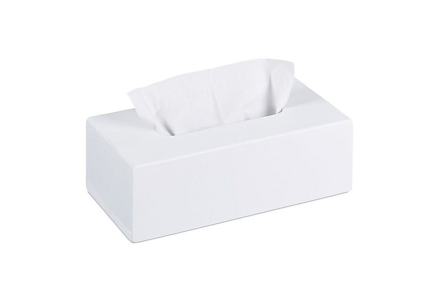 relaxdays Kosmetikbox Bambus Tücherbox weiß günstig online kaufen