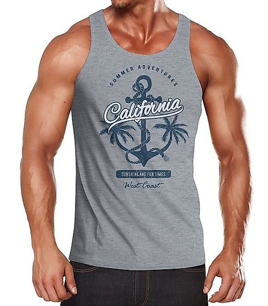 Neverless Tanktop Herren Tank-Top Anker Palmen Anchor Palms Muskelshirt Mus günstig online kaufen