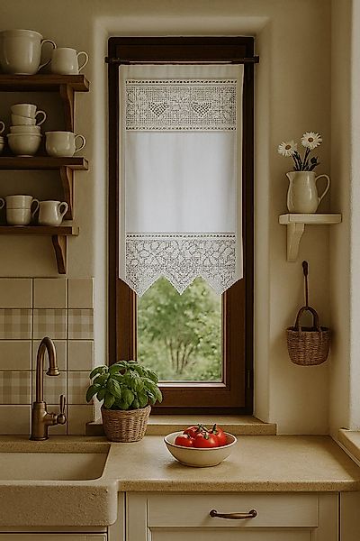 HOSSNER - ART OF HOME DECO Scheibengardine 45x75 cm (1 St), blickdicht, Bau günstig online kaufen