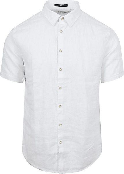 No Excess Short Sleeve Hemd Leinen Hellblau - Größe M günstig online kaufen