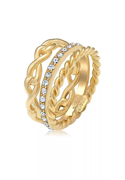 Elli Solitärring "Ring Set Infinity Kristalle 925 Silber" günstig online kaufen