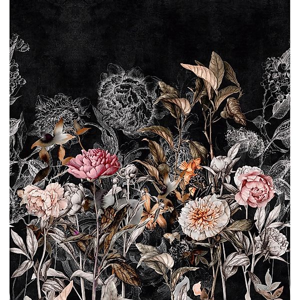Marburg Fototapete Floral Modern 3,4 m x 3,18 m Schwarz FSC® günstig online kaufen