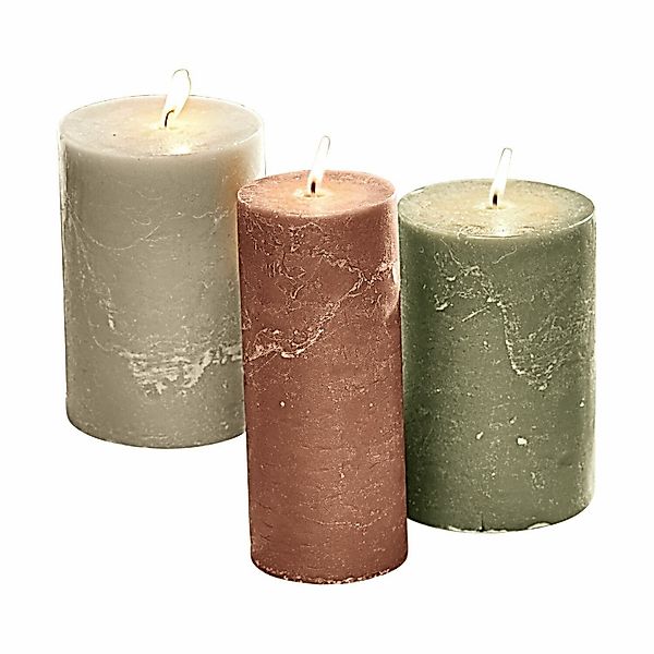 Mirabeau Stumpenkerze Kerze 3er Set Salis günstig online kaufen