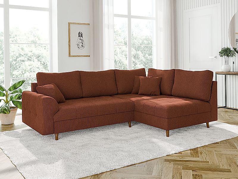 S-Style Möbel Ecksofa Zara mit Braun günstig online kaufen