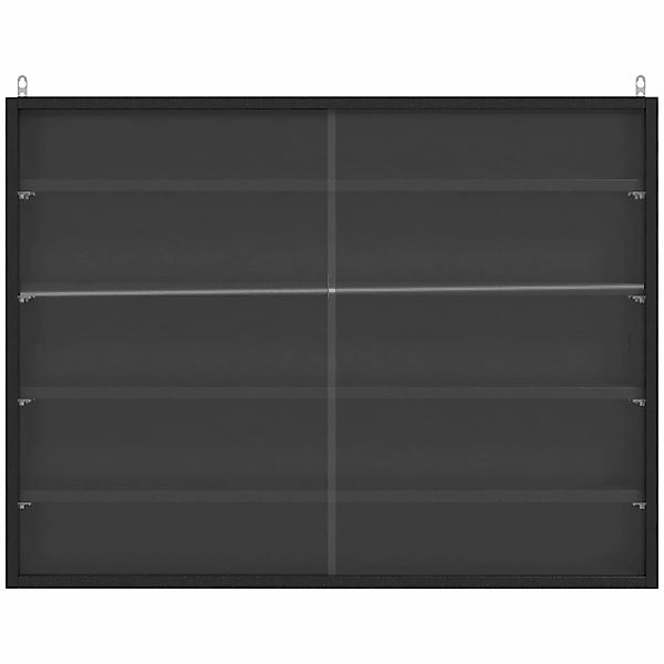 HOMCOM Wandvitrine für Sammlerstücke 5 höhenverstellbare Regale und 2 Glass günstig online kaufen