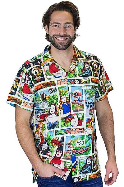 King Kameha Hawaiihemd Comic Funky Hawaii-Hemd Herren Kurzarm Front-Tasche günstig online kaufen