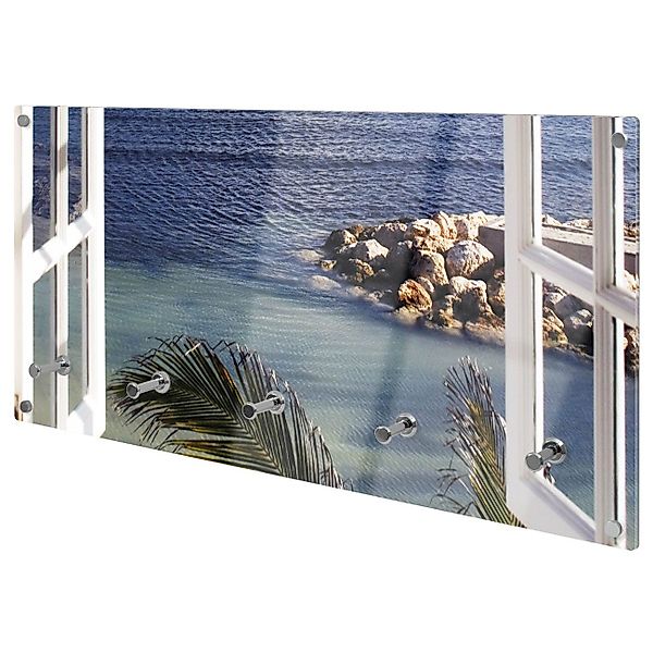 banjado Garderobenleiste Glas Fensterpanorama (Wandgarderobe, mit günstig online kaufen