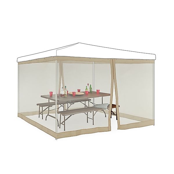 relaxdays Pavillonseitenteil Moskitonetz für 3x3m Pavillon günstig online kaufen