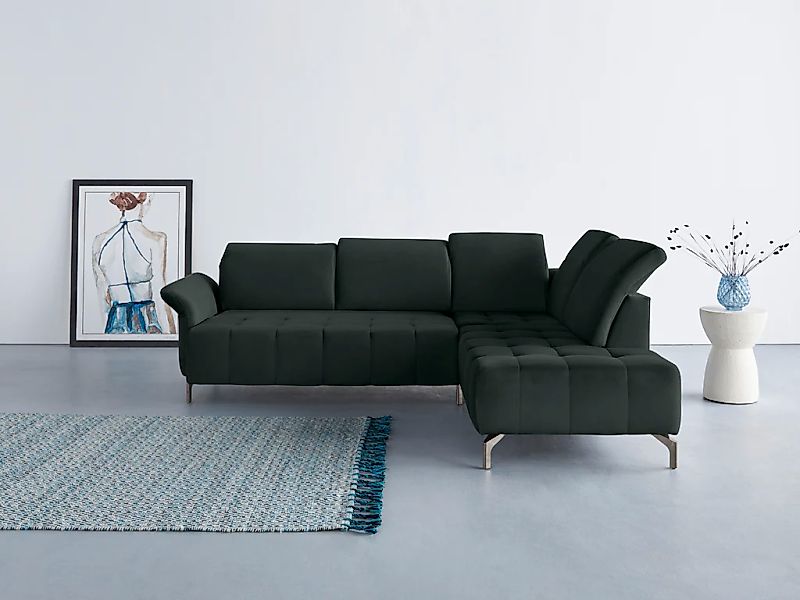 INOSIGN Ecksofa "Fresh L-Form", Federkern, wahlweise Kopfteilverstellung un günstig online kaufen