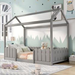Flieks Kinderbett (1-tlg), Hausbett Kiefernholz 90x200cm günstig online kaufen