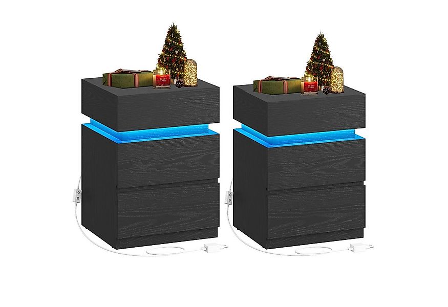 VASAGLE Nachttisch (2-St), mit LED-Beleuchtung, einstellbare Farben günstig online kaufen