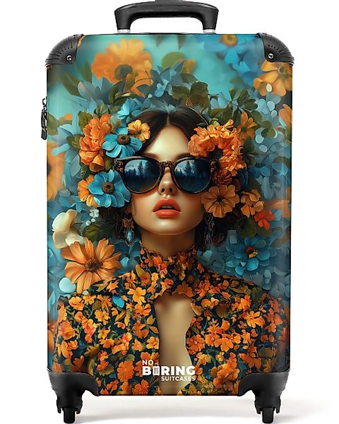 NoBoringSuitcases.com© Hartschalen-Trolley Frau mit Blumen und günstig online kaufen