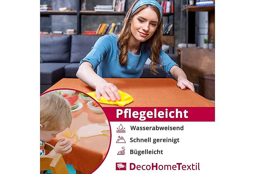 DecoHomeTextil Heimtextilmanufaktur Tischdecke Leinen Optik Tischdecke Tisc günstig online kaufen