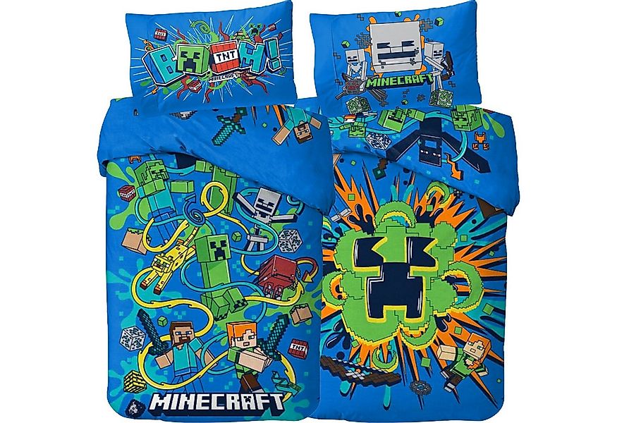 BERONAGE Wendebettwäsche Minecraft Bettwäsche Slurp Blast Linon / Renforcé, günstig online kaufen