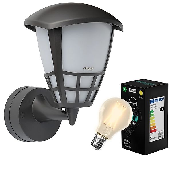 Oktaplex Bel Außenlampe mit E27 Leuchtmittel Warmweiß Außenleuchte 230V IP5 günstig online kaufen