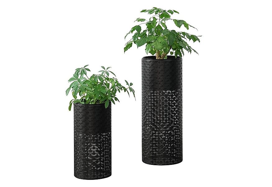 en.casa Blumenständer (2 St), Virton Blumenkübel 2er Set Schwarz günstig online kaufen