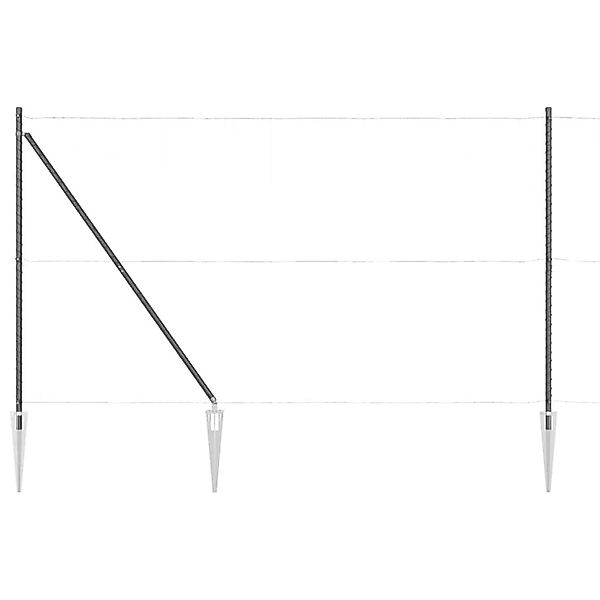 vidaXL Zaunpfosten 13 Stk Grau Stahl 42004265 günstig online kaufen