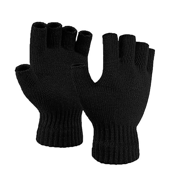 herémood Strickhandschuhe fingerlose Winterhandschuhe Halbfinger Rippstrick günstig online kaufen