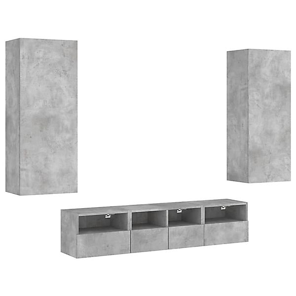 vidaXL 5-tlg. Wohnwand Betongrau Holzwerkstoff  Modell 6 günstig online kaufen